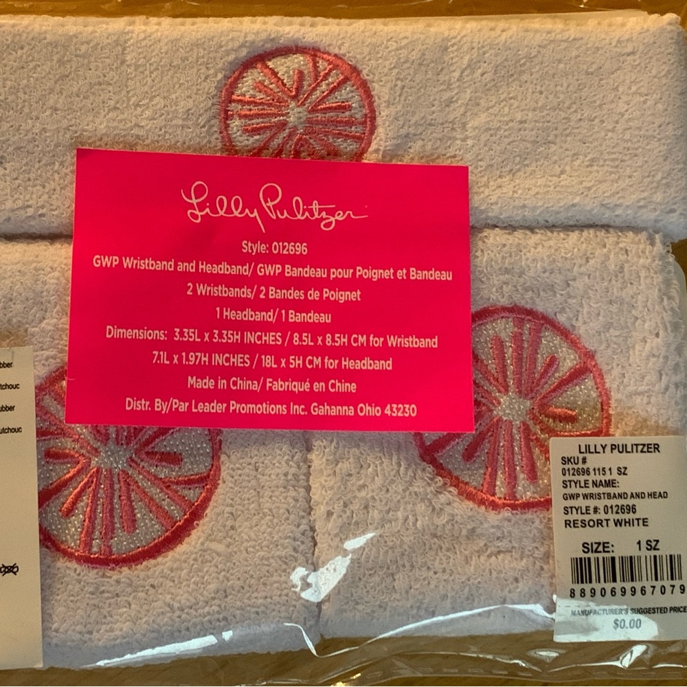 NIP GWP Lilly Pulitzer Headband and Sweatbands